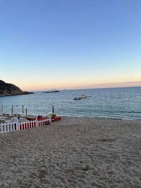 Beach nearby, sun loungers