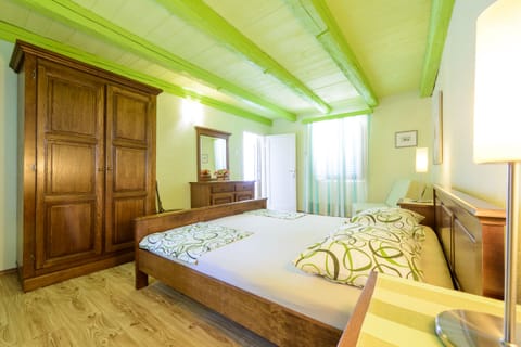 Bedroom with double bed and pull out sofa