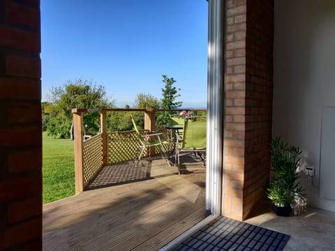 Looking out onto the decking from the sitting room.