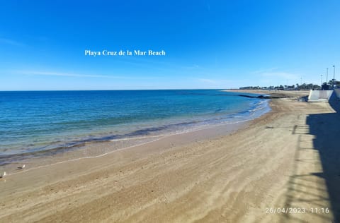 Beach nearby, sun loungers