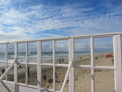 Beach nearby, sun loungers