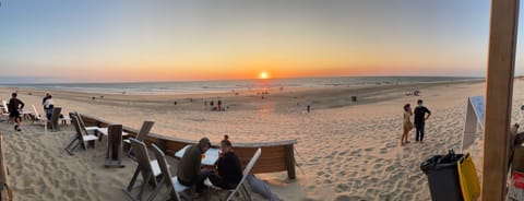 Beach nearby, sun loungers