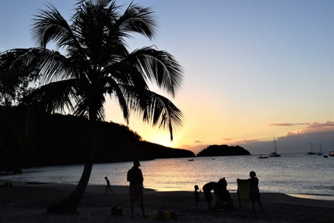 Beach nearby, sun loungers