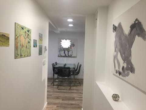 Hall from bedrms to dining table