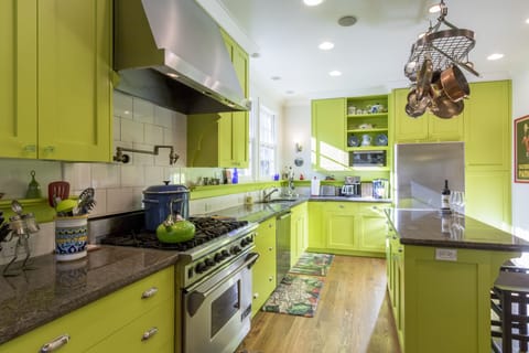 Spacious eat-in kitchen has center island, marble pastry counter, breakfast nook