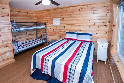 Here's another of the 3 BR-BA suites with both a Queen bed and Twin Bunkbed.