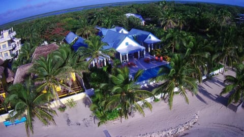 view of 6 separate buildings and private beach