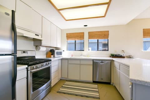 The kitchen is well equipped for meals with friends and family