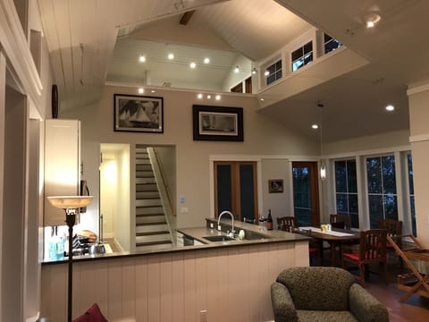 Tastefully appointed, with soaring ceilings and abundant windows.