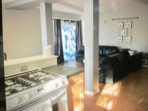 Looking from kitchen to living area