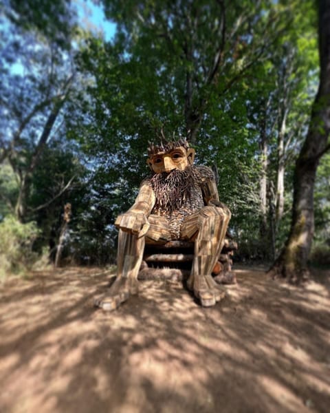 Thomas Dambo troll artwork installation, "Oscar the Bird King"