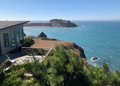 View of our house in the foreground and Havens Neck Peninsula beyond