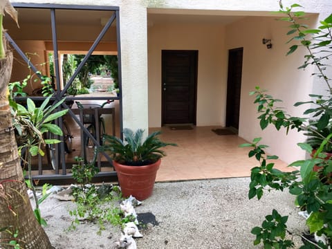 Entrance to "garden suite" showing 2 external doors to the 2 separate bedrooms