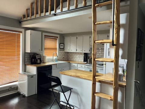 Kitchen.  Loft unavailable to guests.