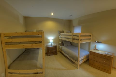 Downstairs bedroom with two very comfortable bunk beds.  