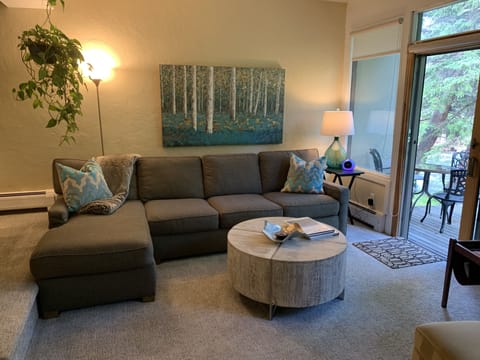 Roomy high end sectional for relaxing and lounging in your Vail "home away" 
