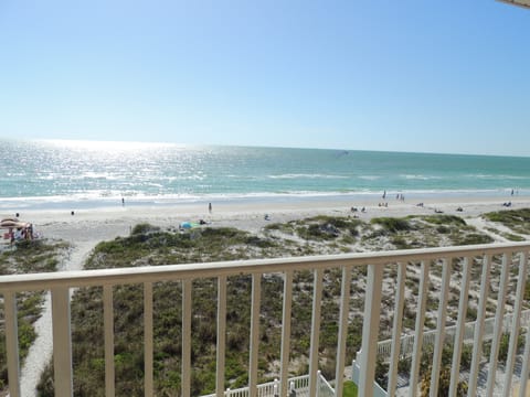 On the beach, sun loungers, beach towels