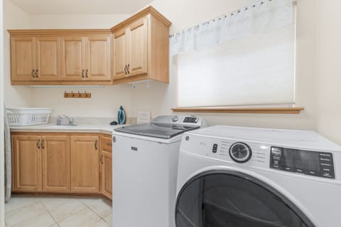 Full size washer and dryer available for your use in the laundry room