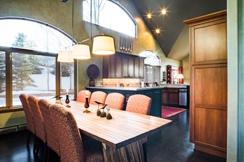 Formal dining room and kitchen