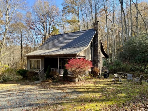 Bear Tree Cabin is situated on the edge of the woods in Valle Crucis, NC.