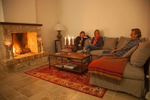 Fireplace, books