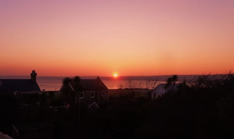 Sunset view over Mounts bay from balcony