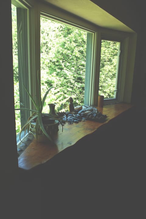 Bay window in dining room overlooking the river.