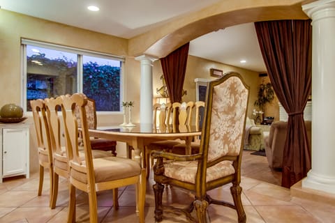 great rooms opens to the family room with large flat screen smart TV