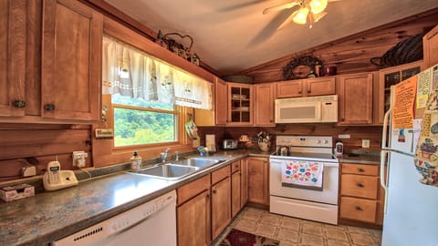 All full sized appliances. Kitchen window overlooks the Mountains. Very Clean.