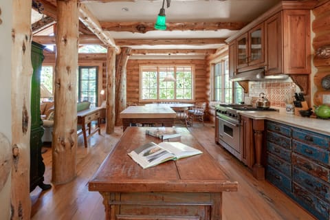 Kitchen islands looking towards dining area.