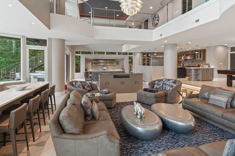 Seating area near the sunken bar area.