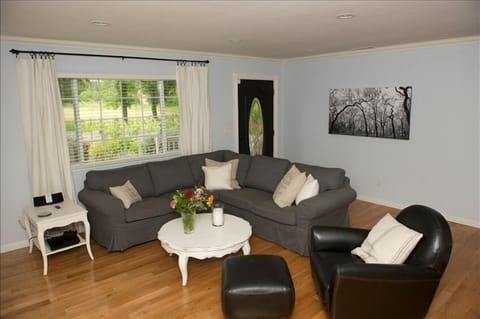 Spacious living room with entertainment system and 42' LCD TV