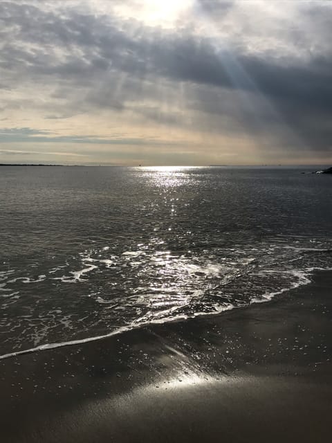 Beach nearby, sun loungers