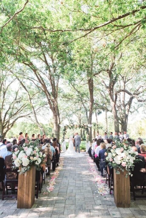 Outdoor banquet area