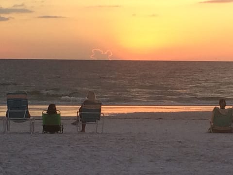 Beach nearby, sun loungers