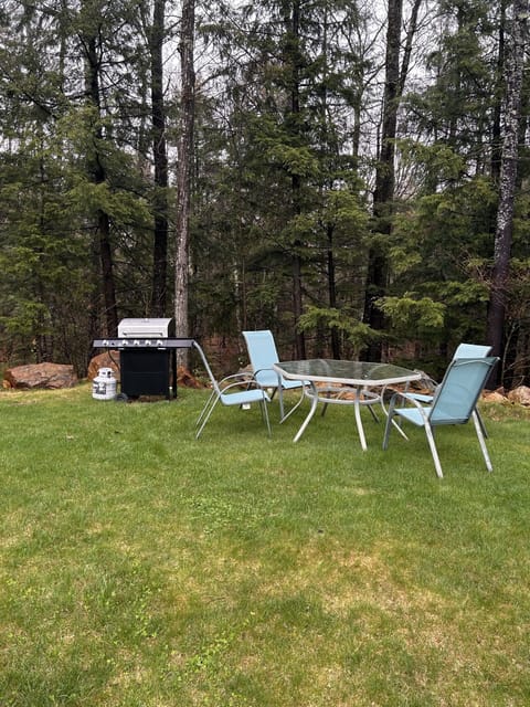 Gas grill,  propane & back up tank incl. We have a few yard games for fun. 