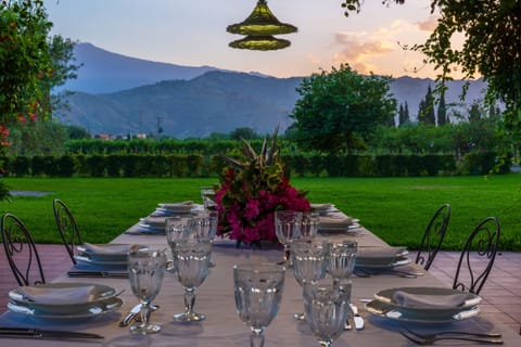 Outdoor banquet area