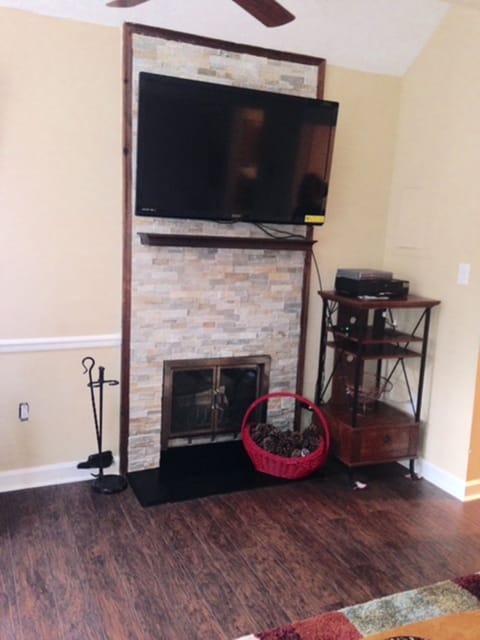 Wood burning fireplace