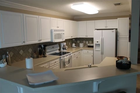 Fully stocked kitchen contains every appliance & tool needed; dishware serves 8+