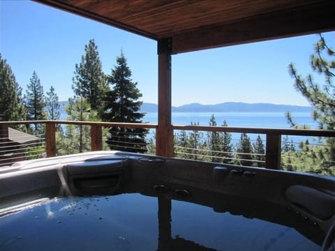 View from the hot tub on deck outside rec room