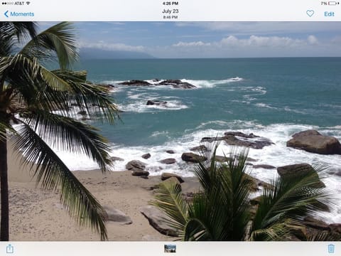 On the beach, sun loungers, beach towels