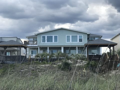 Our duplex from the beach. Each side - 5 bedrooms, 5 baths, 2500 square feet. 