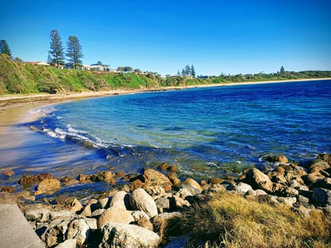 Beach nearby, sun loungers