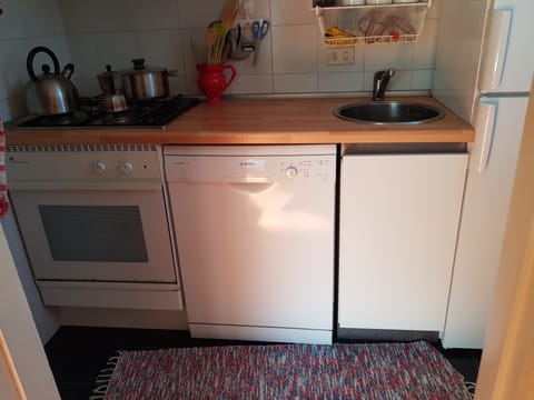 Fridge, oven, dishwasher, coffee/tea maker