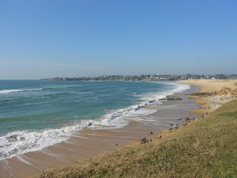 Beach nearby, sun loungers