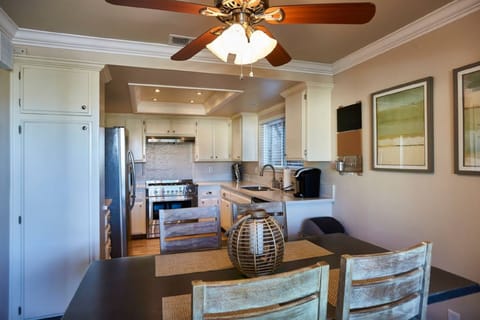 Dining room and gourmet kitchen.
