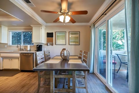 Dining Room with table seating for 6 people. Overlooks patio and canyon views.
