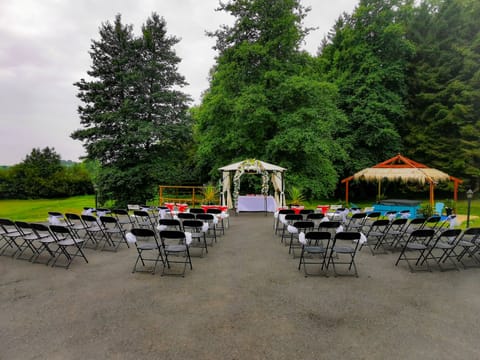 Outdoor banquet area