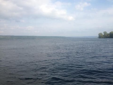 View of Cayuga Lake southward from the Twin Pines dock.