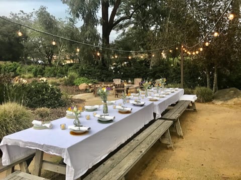 Outdoor banquet area